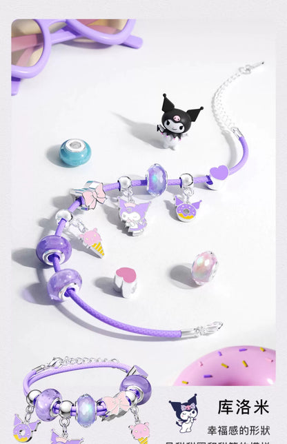 Sanrio Characters (Kuromi Cinnamoroll My Melody Hello Kitty) 4 Bracelets DIY kit