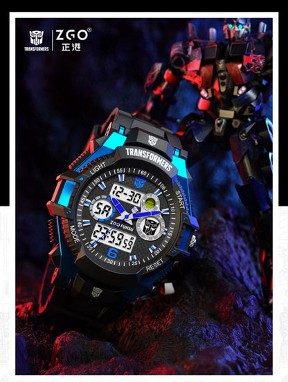 Transformers Children's Sports Electric Watch 50M Waterproof Glow in the Dark