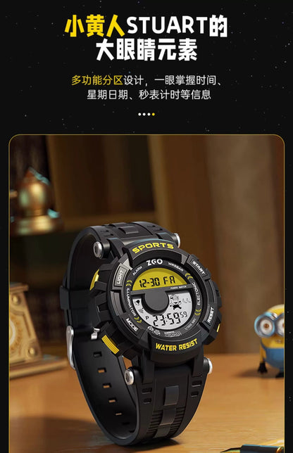 Minions Sports Watch 50M Waterproof Glow in the Dark