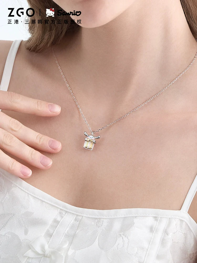 Cinnamoroll Gift Box 915 Sterling Silver Crystal Necklace