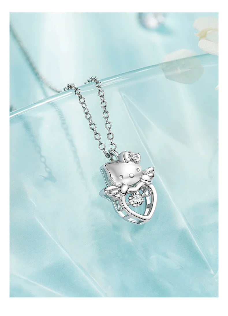 Hello Kitty Angel Heart 925 Sterling Silver Necklace