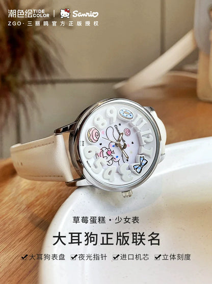 Cinnamoroll Dessert Quartz Watch 30M Waterproof Glow in the Dark