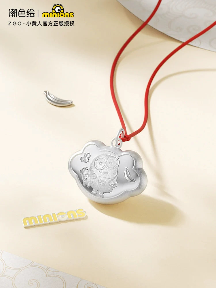 Minions Fotune Lock 999 Fine Silver Necklace