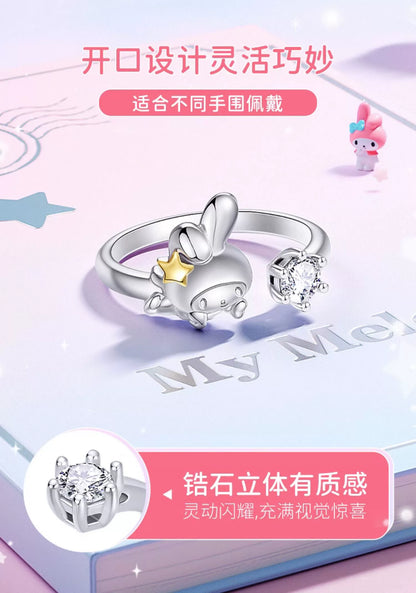 My Melody Star Moon 925 Sterling Silver Open Ring