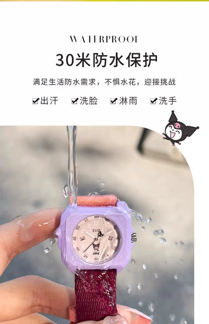 Kuromi Purple Stainless Steel Quartz Watch 30M Waterproof