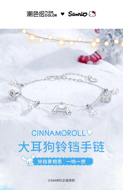 Cinnamoroll Bell Pearl 925 Sterling Silver Bracelet