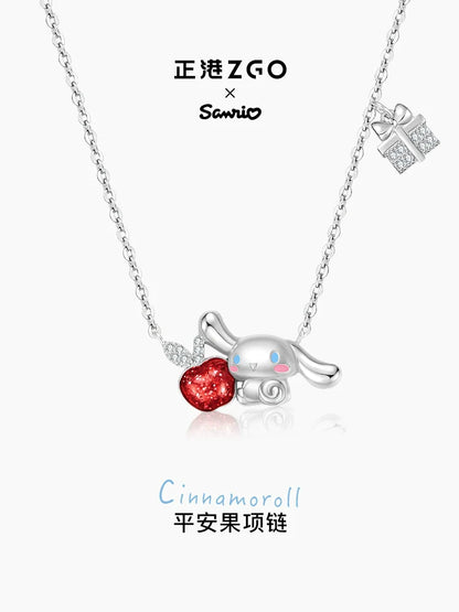 Cinnamoroll Red Apple 925 Sterling Silver Necklace