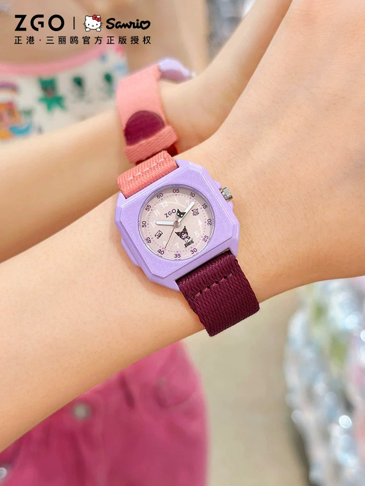 Kuromi Purple Stainless Steel Quartz Watch 30M Waterproof