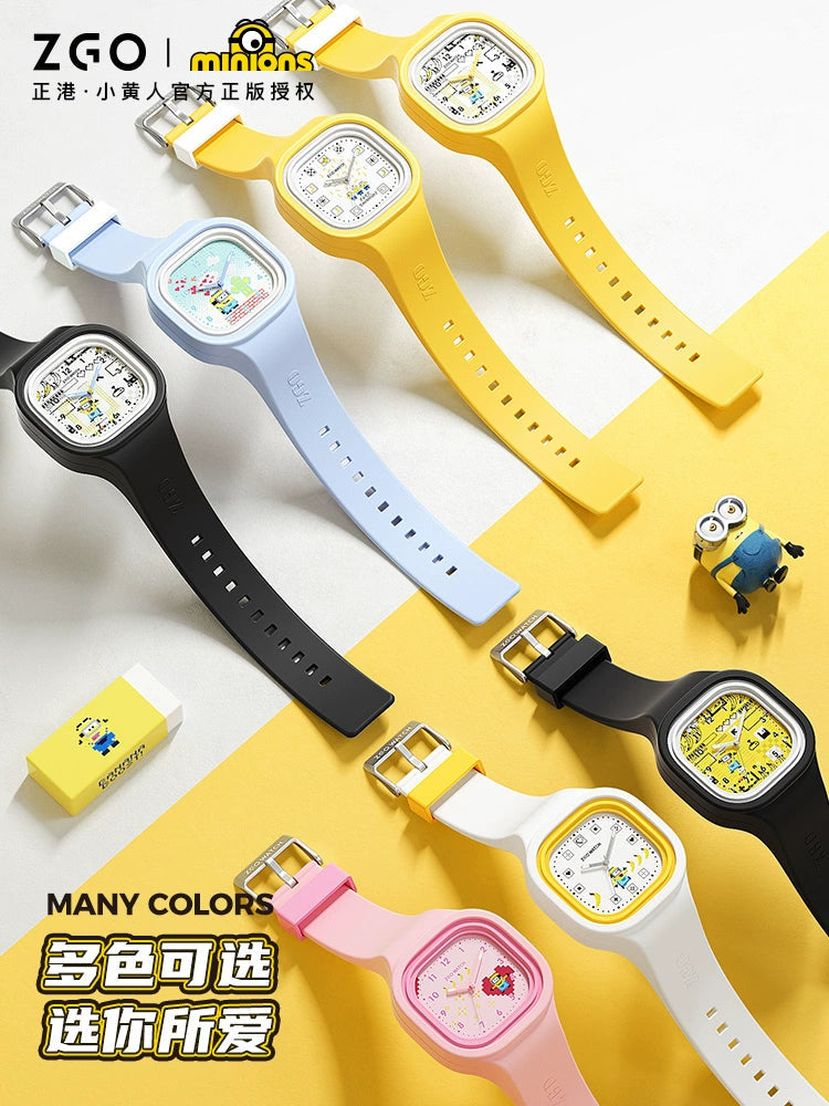 Minions Square Sports Watch 30M Waterproof Glow in the Dark