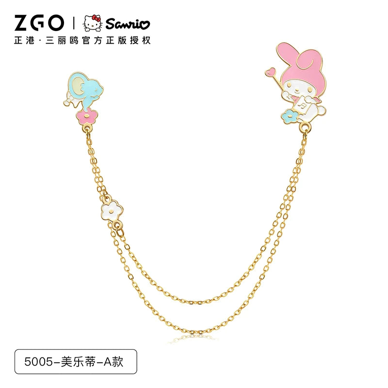 Sanrio Characters Cinnamoroll/Hello Kitty/My Melody Colored Metal Brooch