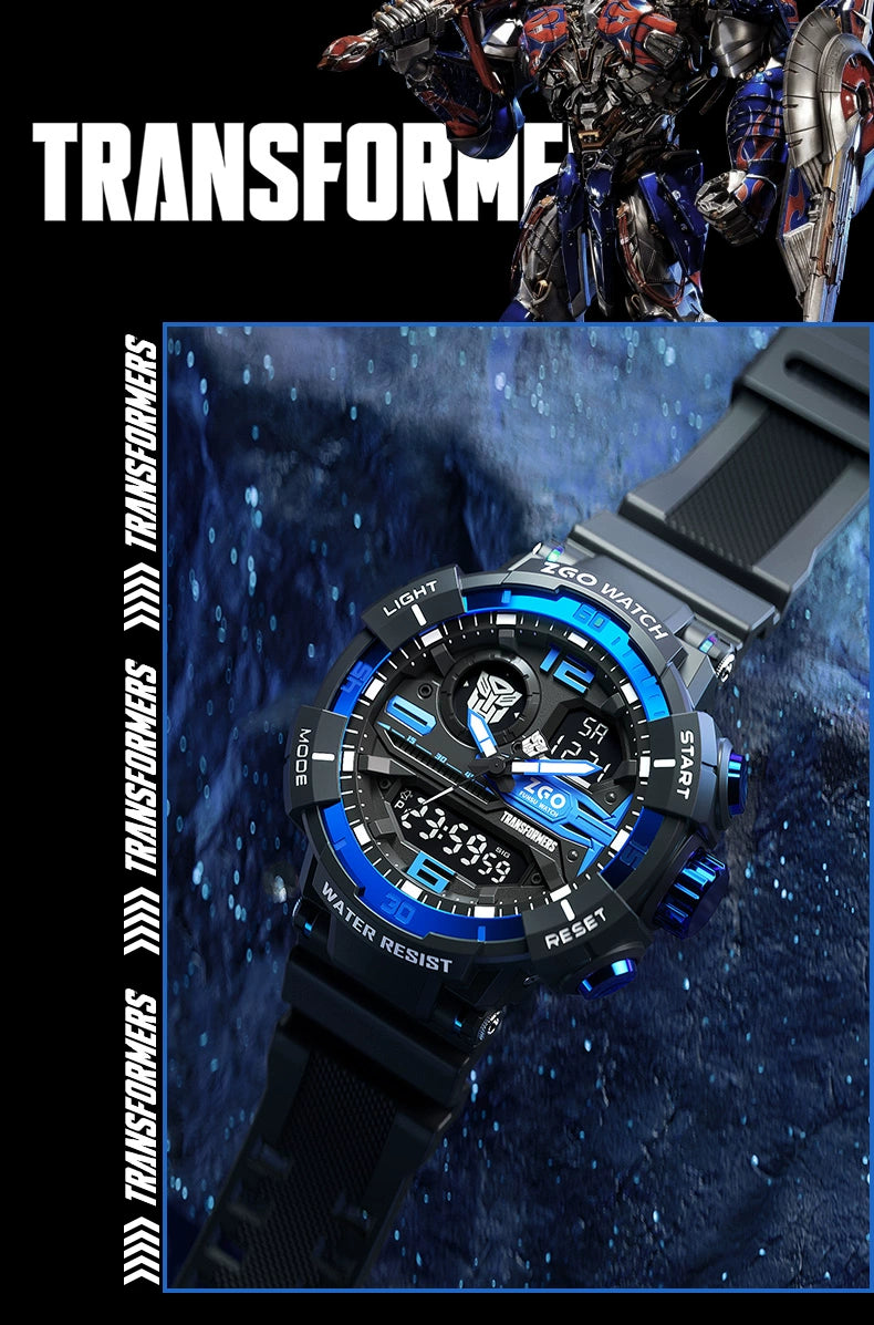 Transformers Sports Electric Watch 50M Waterproof Glow in the Dark