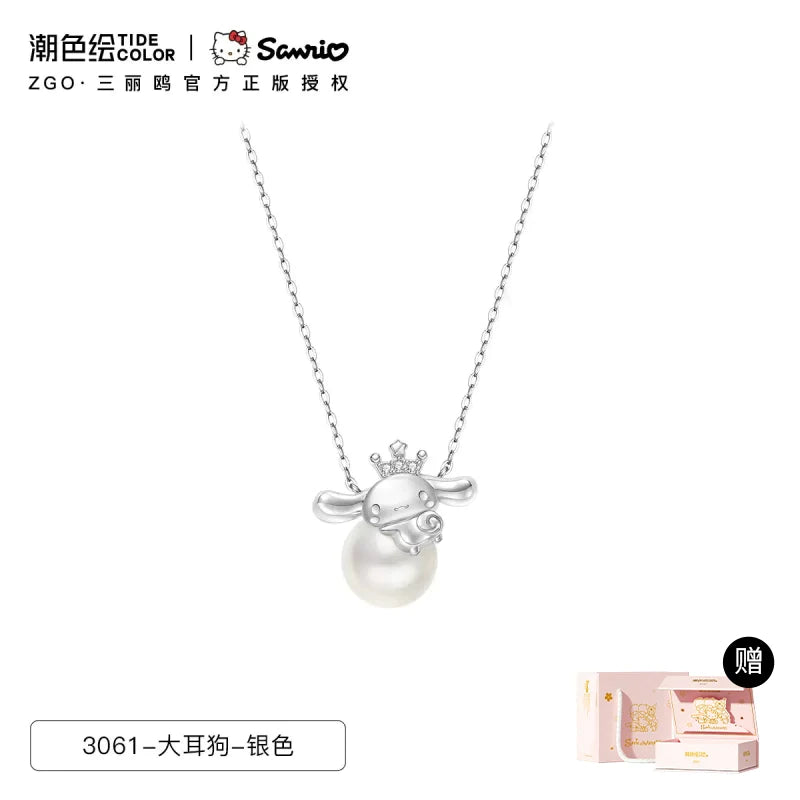 Cinnamoroll Mermaid's Teardrop 925 Sterling Silver Pearl Necklace