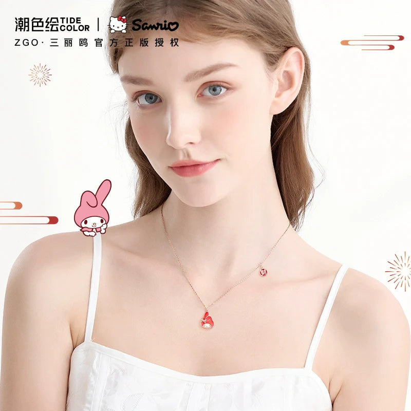 My Melody Lucky Red Fortune Thermochromic 925 Sterling Silver Necklace