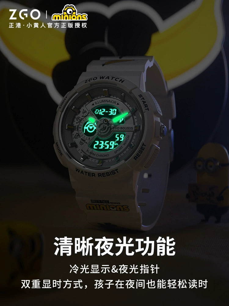 Minions Electric Sports Watch 50M Waterproof Glow in the Dark