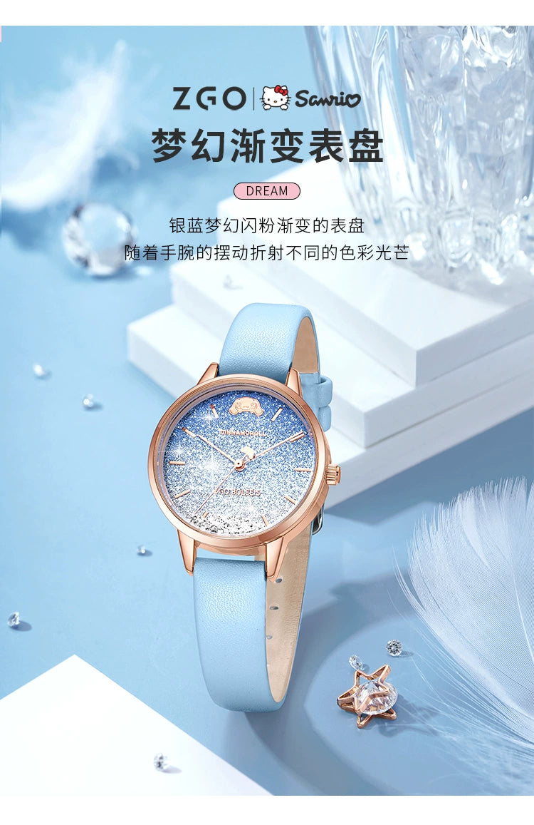 Cinnamoroll Moving Crystals Women's Quartz Watch 30M Waterproof