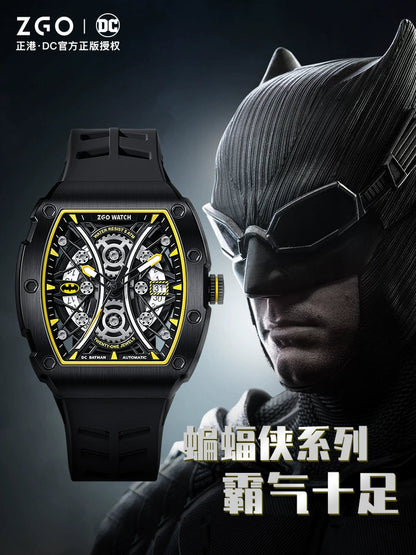 Batman/Superman Stainless Steel Automatic Mechanical Men's Watch 50M Waterproof Glow in the Dark