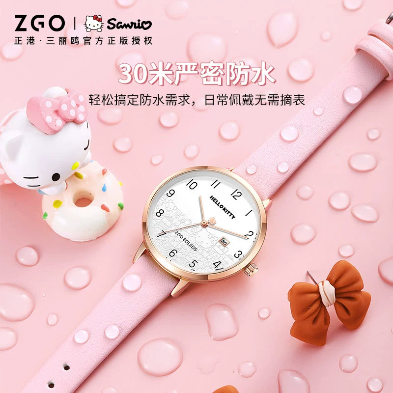 Hello Kitty Pink Woman's Quartz Watch 30M Waterproof