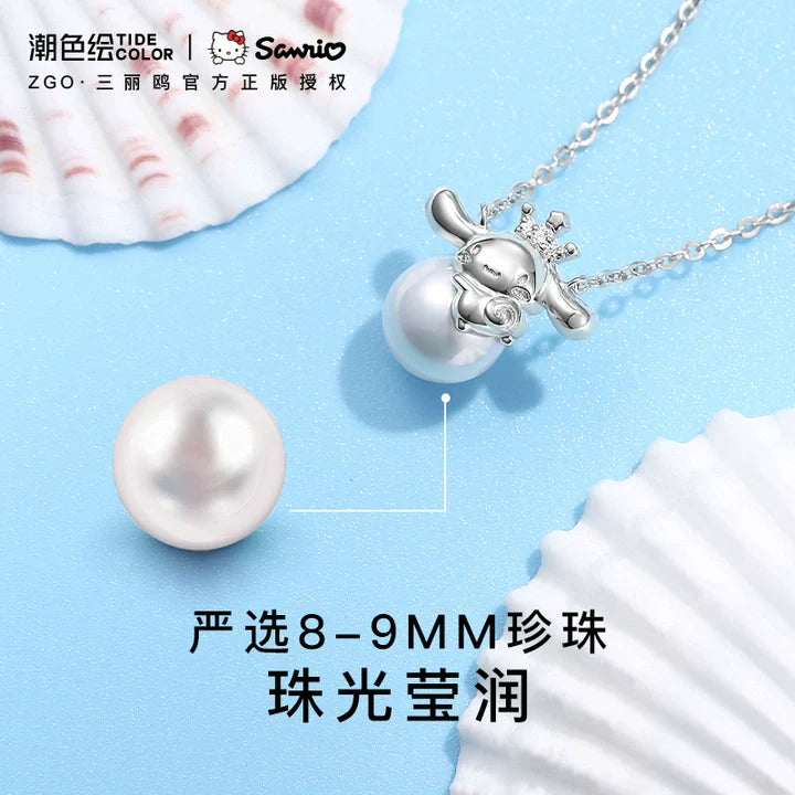 Cinnamoroll Mermaid's Teardrop 925 Sterling Silver Pearl Necklace