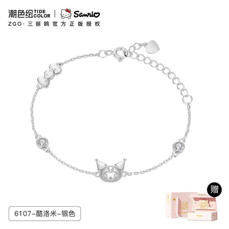 Kuromi Candy Bow 925 Sterling Silver Bracelet