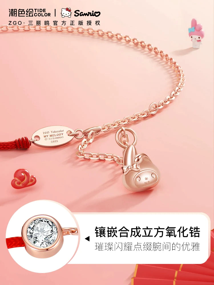 My Melody Lucky Red String 925 Sterling Silver Bracelet