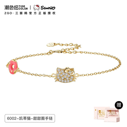 Hello Kitty Afternoon Tea Series 925 Sterling Silver Bracelet