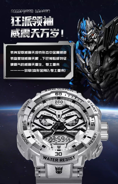 Transformers Megatron Sports Watch Stainless 50M Waterproof Glow in the Dark