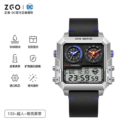 Superman Stainless Steel Smart Sports Watch 50M Waterproof Glow in the Dark