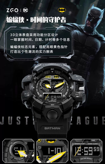 Batman/Superman/The Flash Sports Watch 50M Waterproof Glow in the Dark