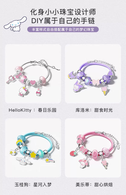 Sanrio Characters (Kuromi Cinnamoroll My Melody Hello Kitty) 4 Bracelets DIY kit