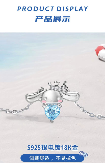 Cinnamoroll Heart of the Ocean 925 Sterling Silver Necklace