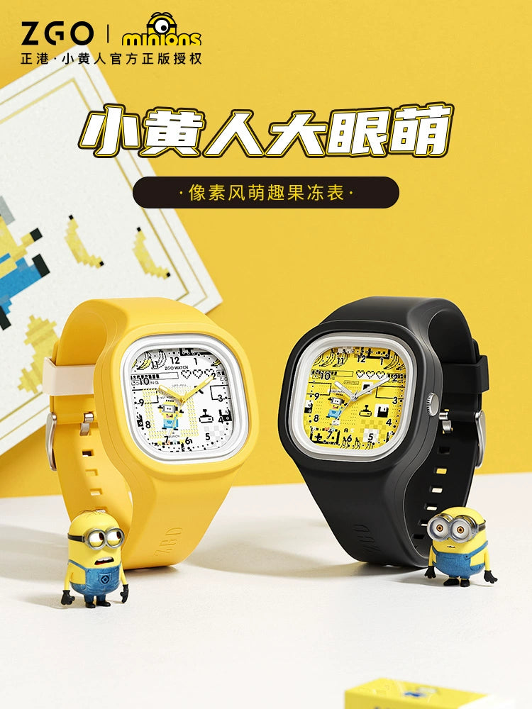 Minions Square Sports Watch 30M Waterproof Glow in the Dark