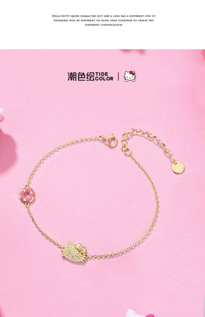 Hello Kitty Afternoon Tea Series 925 Sterling Silver Bracelet