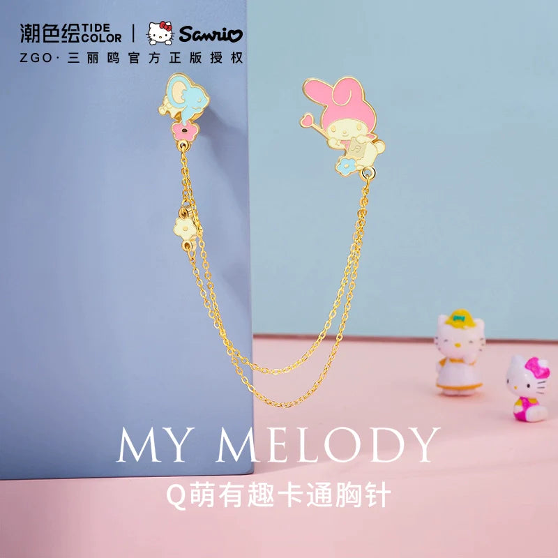 My Melody/Hello Kitty Colored Metal Brooch