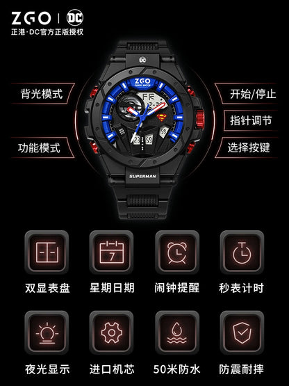 Superman/Batman Sports Watch 50M Waterproof Glow in the Dark