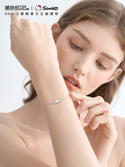 Cinnamoroll Star Moon Zircon 925 Sterling Silver Bracelet