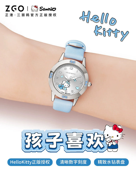 Hello Kitty/Cinnamoroll Crystal Quartz Watch Stainless Steel 30M Waterproof Glow in the Dark