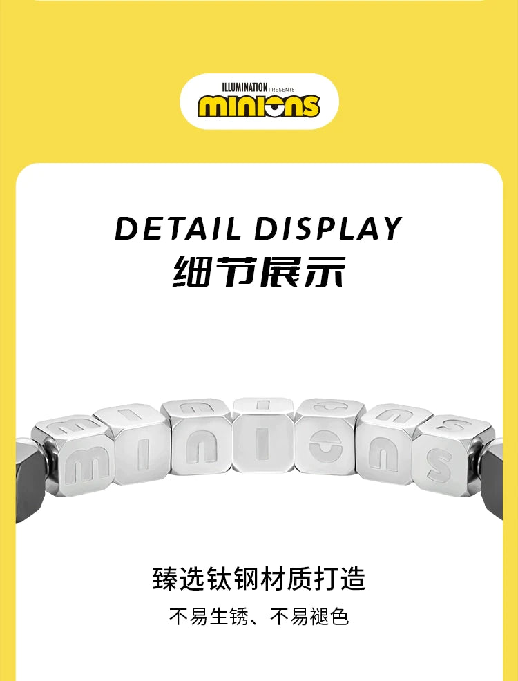 Minions Square & Round Titanium Steel Bracelet