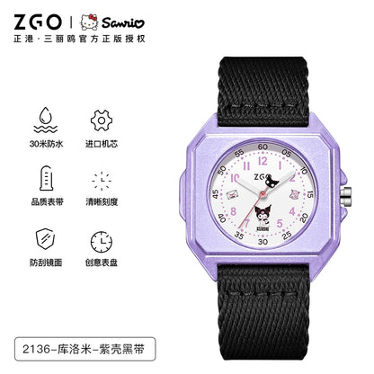 Kuromi Purple Stainless Steel Quartz Watch 30M Waterproof