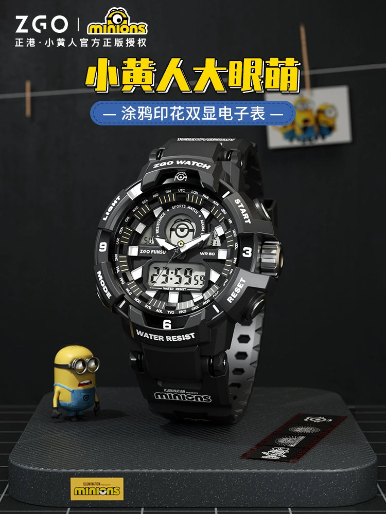 Minions Men's Sports Watch 50M Waterproof Glow in the Dark