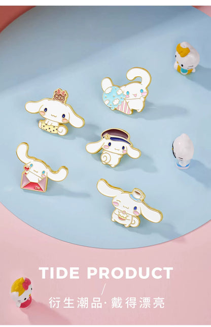 Sanrio Characters Cinnamoroll/Hello Kitty/My Melody Colored Metal Brooch