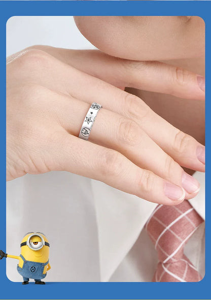 Minions Star Adjustable 925 Sterling Silver Open Ring