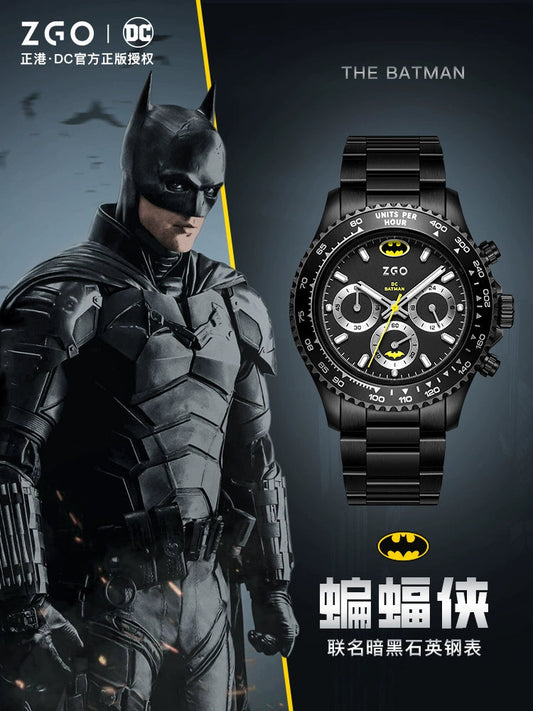 Batman Stainless Steel Quartz Men's Watch 50M Waterproof Glow in the Dark