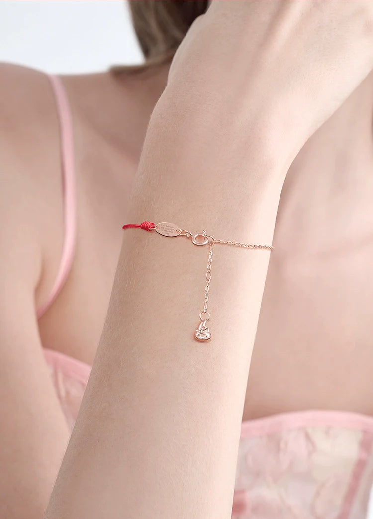 My Melody Lucky Red String 925 Sterling Silver Bracelet