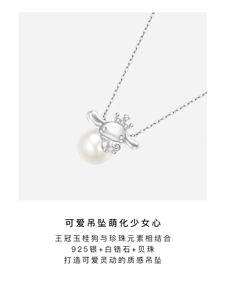 Cinnamoroll Mermaid's Teardrop 925 Sterling Silver Pearl Necklace