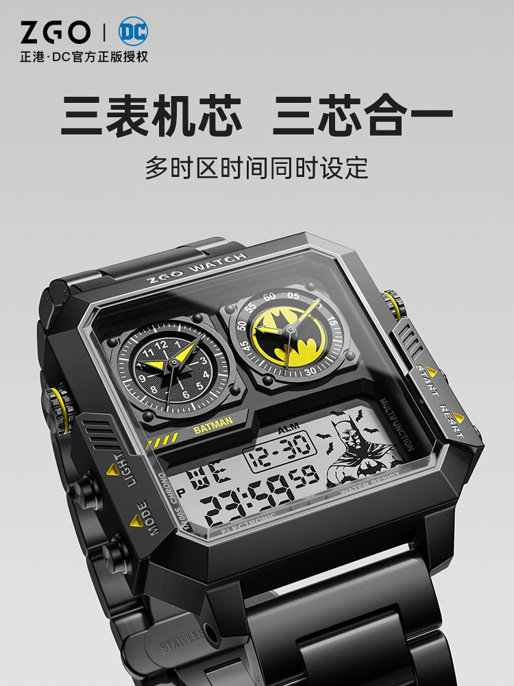 Batman Stainless Steel Men's Sports Watch 50M Waterproof Glow in the Dark