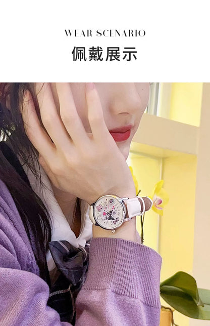 Kuromi Cherry Quartz Watch 30M Waterproof Glow in the Dark