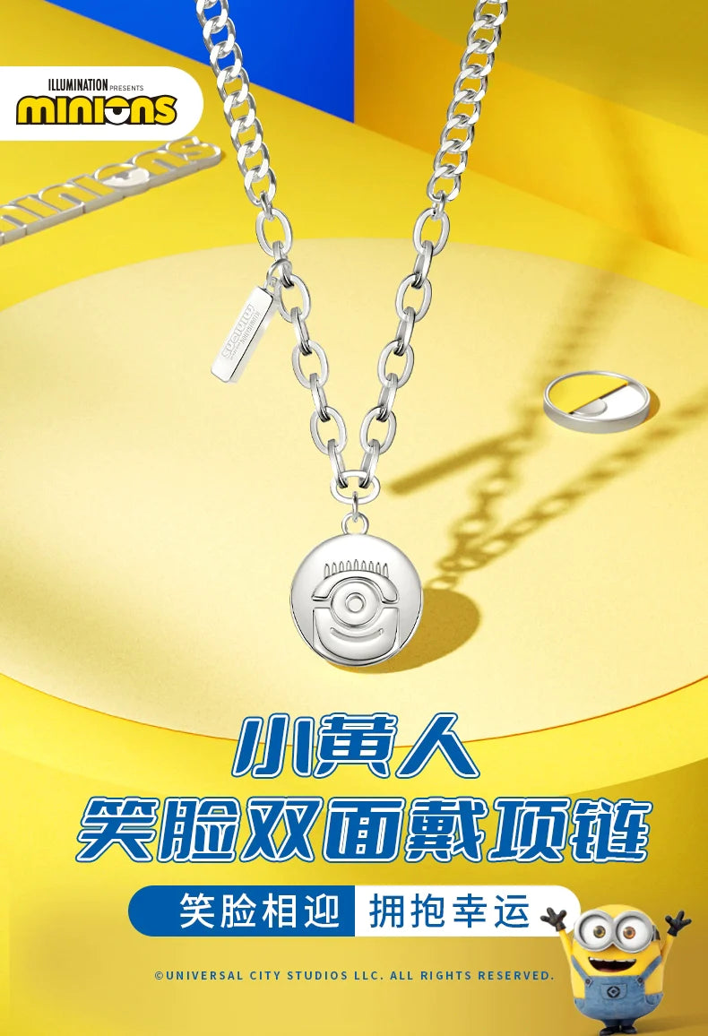 Minions Smiley Face Titanium Steel Necklace