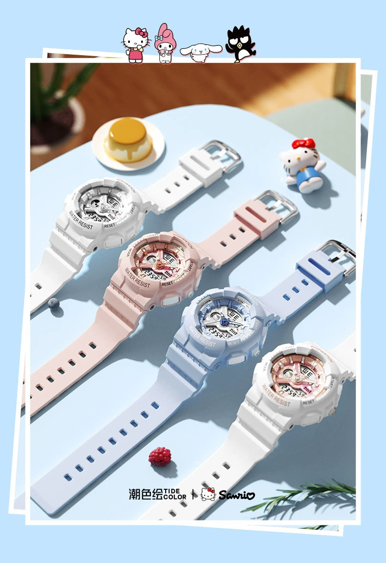 Hello Kitty Blue Sports Electric Watch 50M Waterproof Glow in the Dark