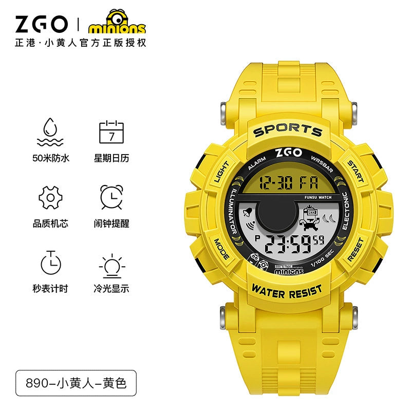 Minions Sports Watch 50M Waterproof Glow in the Dark