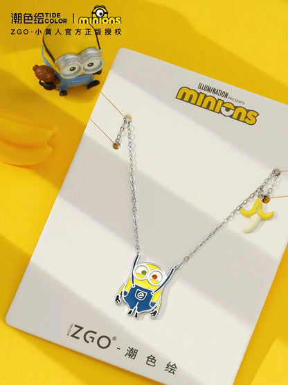 Minions Suspender Pants 925 Sterling Silver Necklace